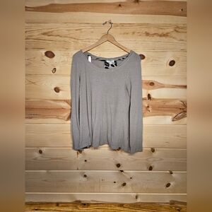 Umgee Beige Long Sleeve With Leopard Print On Back Size M